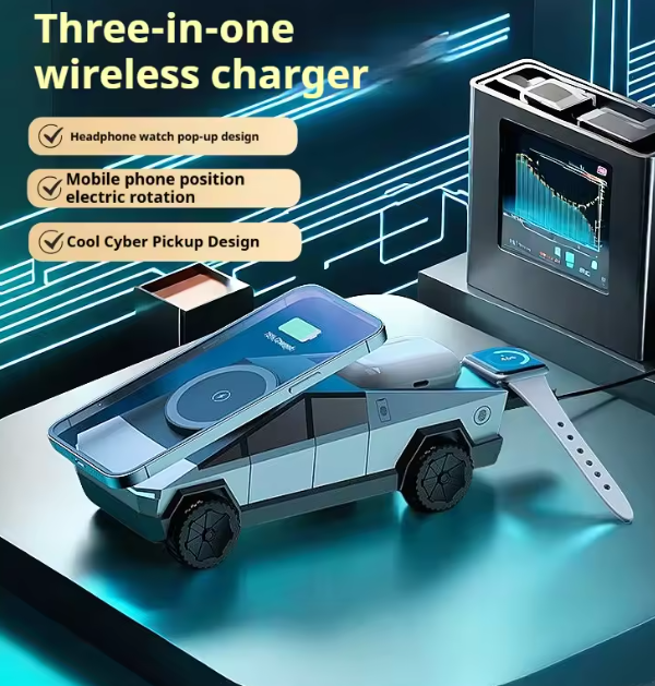 Cybertruck 3-in-1 Magsafe Wireless Charger for Android and Apple