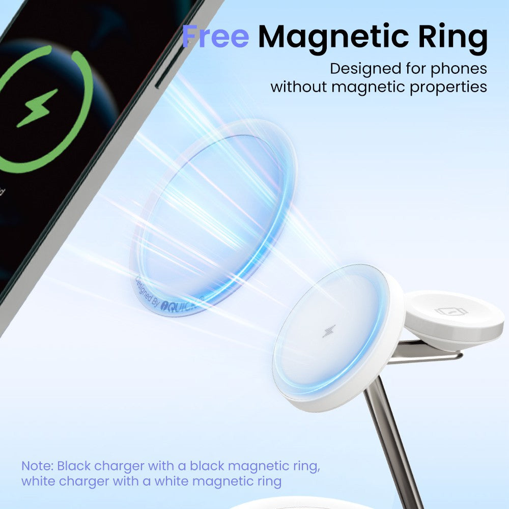 iQuick Twig 2 Multi Functions  3 IN 1 Wireless Charger With LED Ambient Light