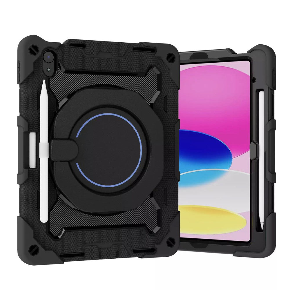 Armor Shockproof Handle Ring Rotation Case Cover for iPad