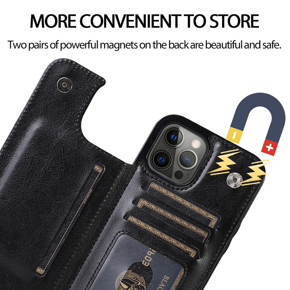 Back Flip Leather Wallet Cover Case for iPhone