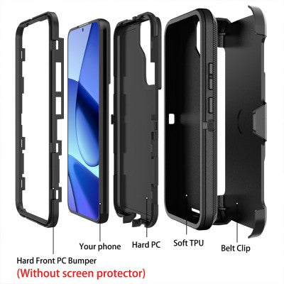 Shockproof Robot Armor Hard Case with Belt Clip for Samsung Galaxy S22 Ultra