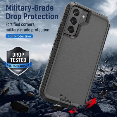 Shockproof Robot Armor Hard Case with Belt Clip for Samsung Galaxy S22 Ultra