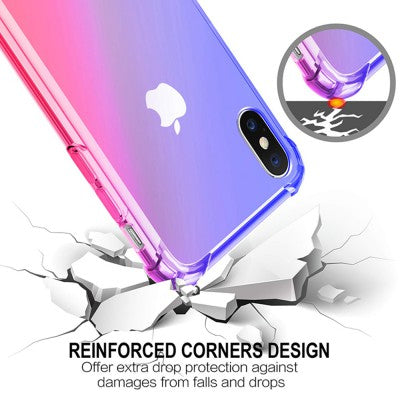 Clear Rainbow Airbag Bumper Shockproof Case for iPhone 12/ 12 Pro