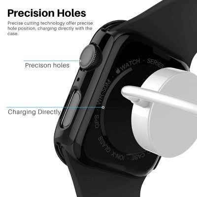 Hard PC Case with Tempered Glass Screen Protector for Apple Watch 4 / 5/ 6/ SE 40mm